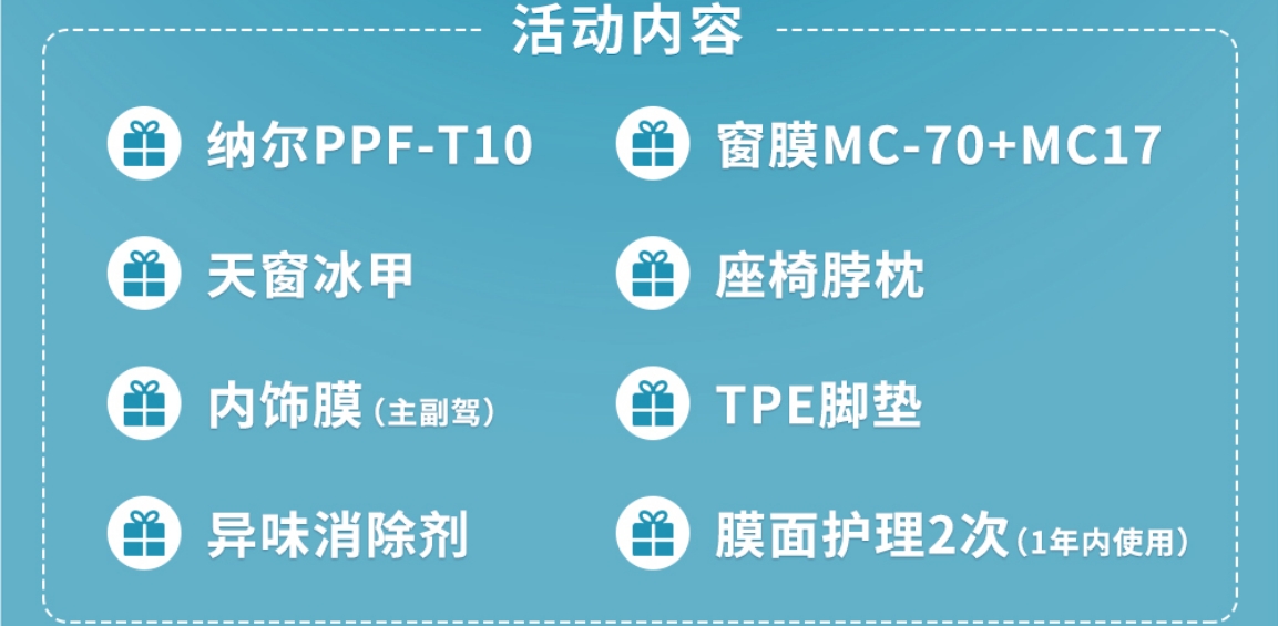 新車啟航計劃：納爾PPF安全防護全能套裝！5折特惠，7999解鎖15000+